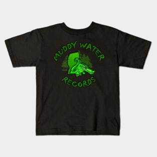 Green Muddy Water records logo Kids T-Shirt